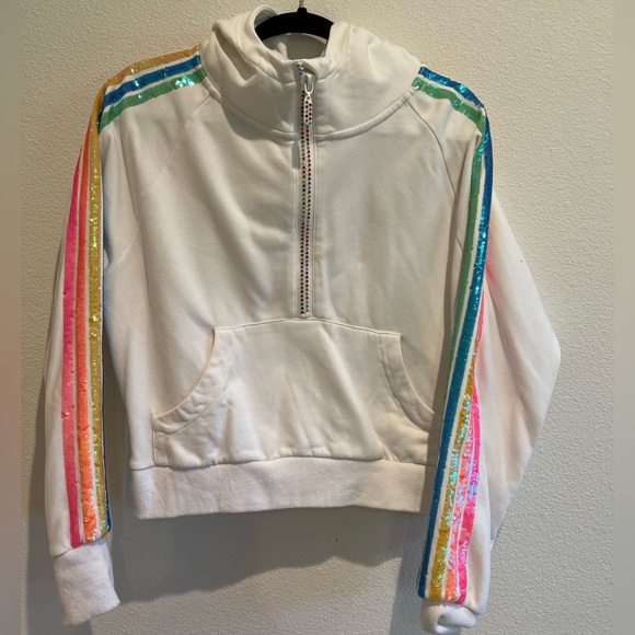 Queen of Sparkles Rainbow Half Zip Hoodie – Size XS - Picture 3 of 8